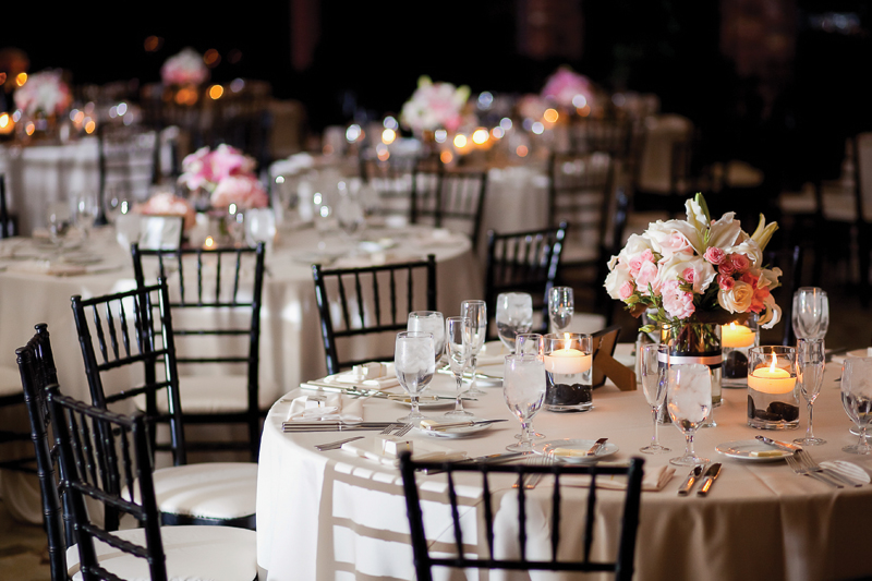 Wedding Tables in Ballroom